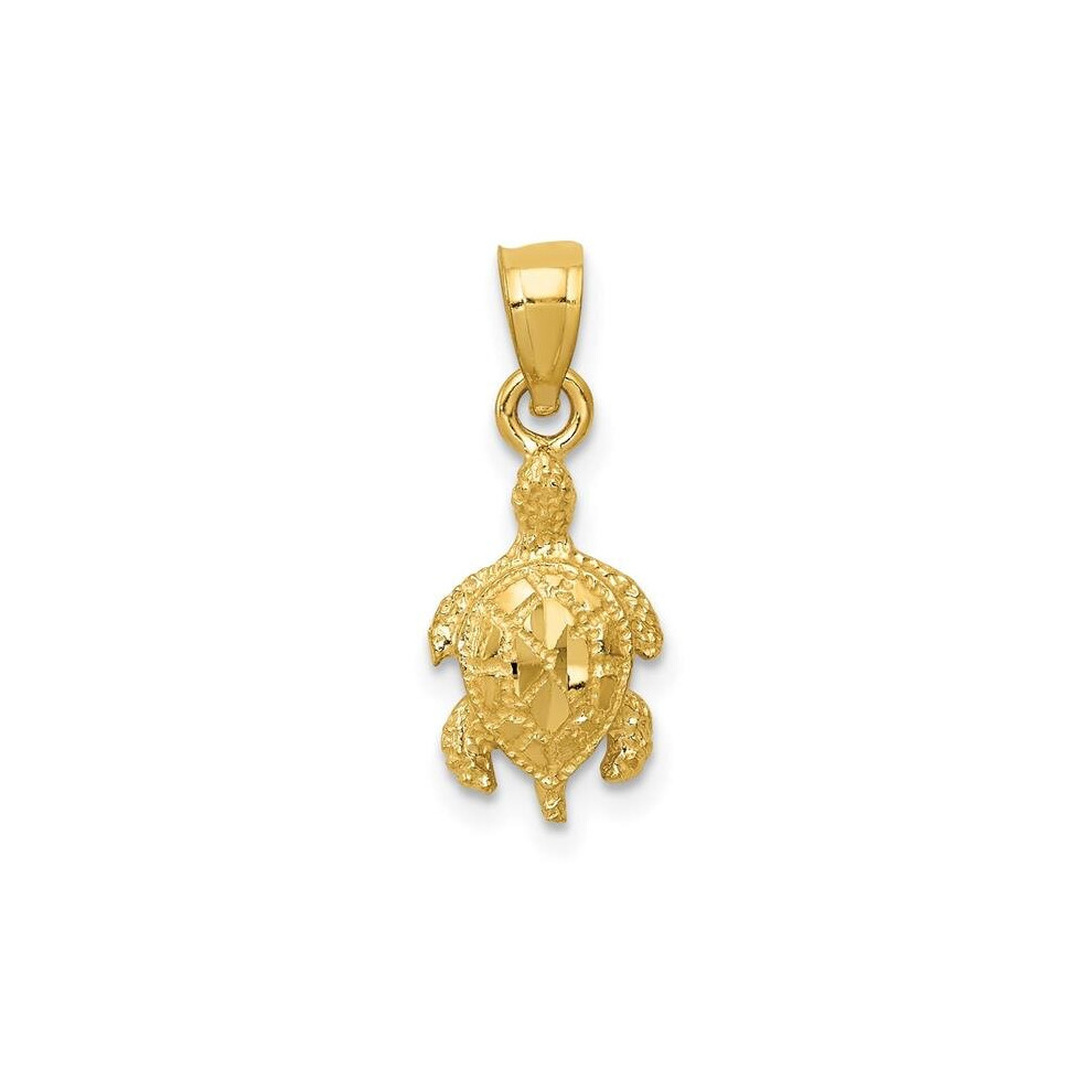 14K Yellow Gold Turtle Pendant