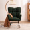 (Dark Green) Teddy Tufted Upholstered Rocking Chair Padded Seat 2