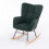 (Dark Green) Teddy Tufted Upholstered Rocking Chair Padded Seat 3