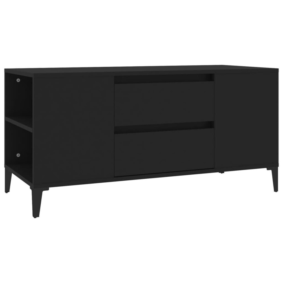 (black) vidaXL TV Cabinet Engineered Wood TV Console Media HiFi Cabinet Multi Colours