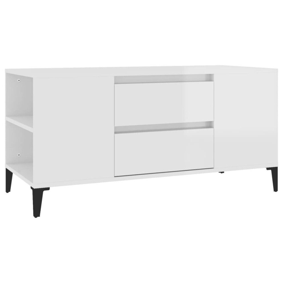 Vidaxl (High Gloss ) Tv Cabinet Engineered Wood Tv Console Media Hifi Cabinet Multi Colours White