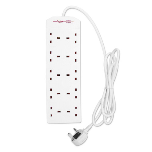 Benross 41069 10-Way Extension Cable / 2 Metre Extension Lead / Ideal for Home, Office or Garden / 10 UK Plug Sockets / Surge Protection / 13 Amps