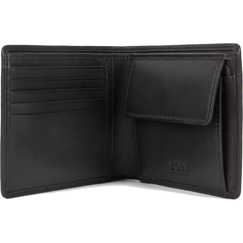 Hugo Boss Men s Asolo Black Leather Bifold Wallet Card Coin