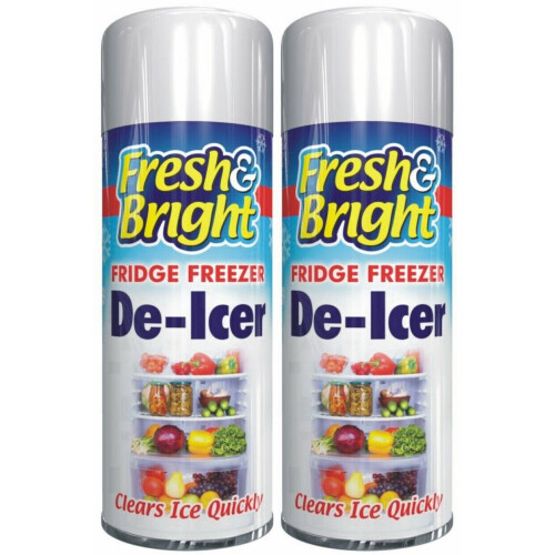 2 x 200ml Fridge Freezer De-Icer Spray - Fast Ice Defrost, Anti-Bacterial, Quick Melt (Code 1703)