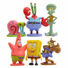 Figuras de Bob Esponja (SpongeBob SquarePants) - Patricio Estrella, Calamardo Tentáculos - Pack de 6