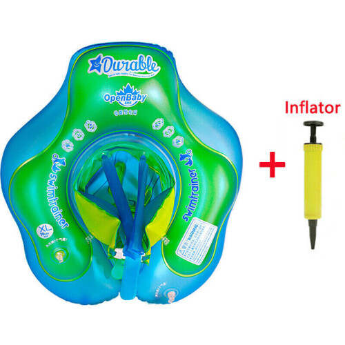 (S(3-12 Months)+Inflator) Inflatable Baby Kids Float Swimming Ring Safety Swim Trainer Water Toy Pool
