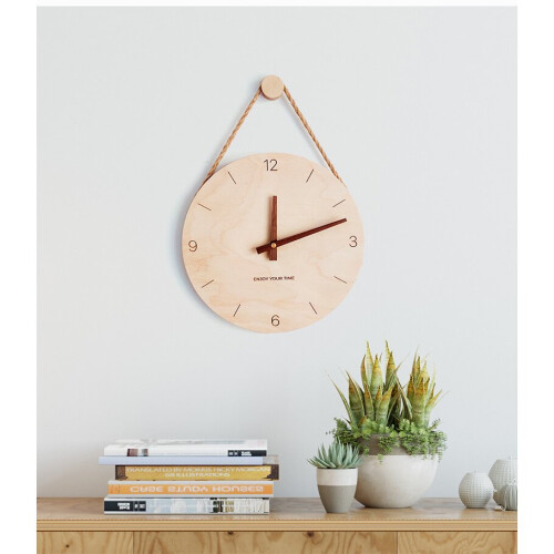 (Tape scale, Classic edition) Wooden hanging rope clock simple creative clock 2