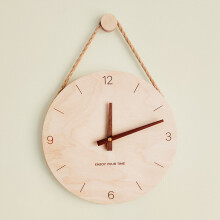 (Tape scale, Classic edition) Wooden hanging rope clock simple creative clock