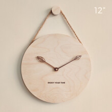 (No scale, Fallen leaves) Wooden hanging rope clock simple creative clock