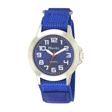 Ravel - Men's Modern Workwear Watch with Easy-Fasten Strap - Blue