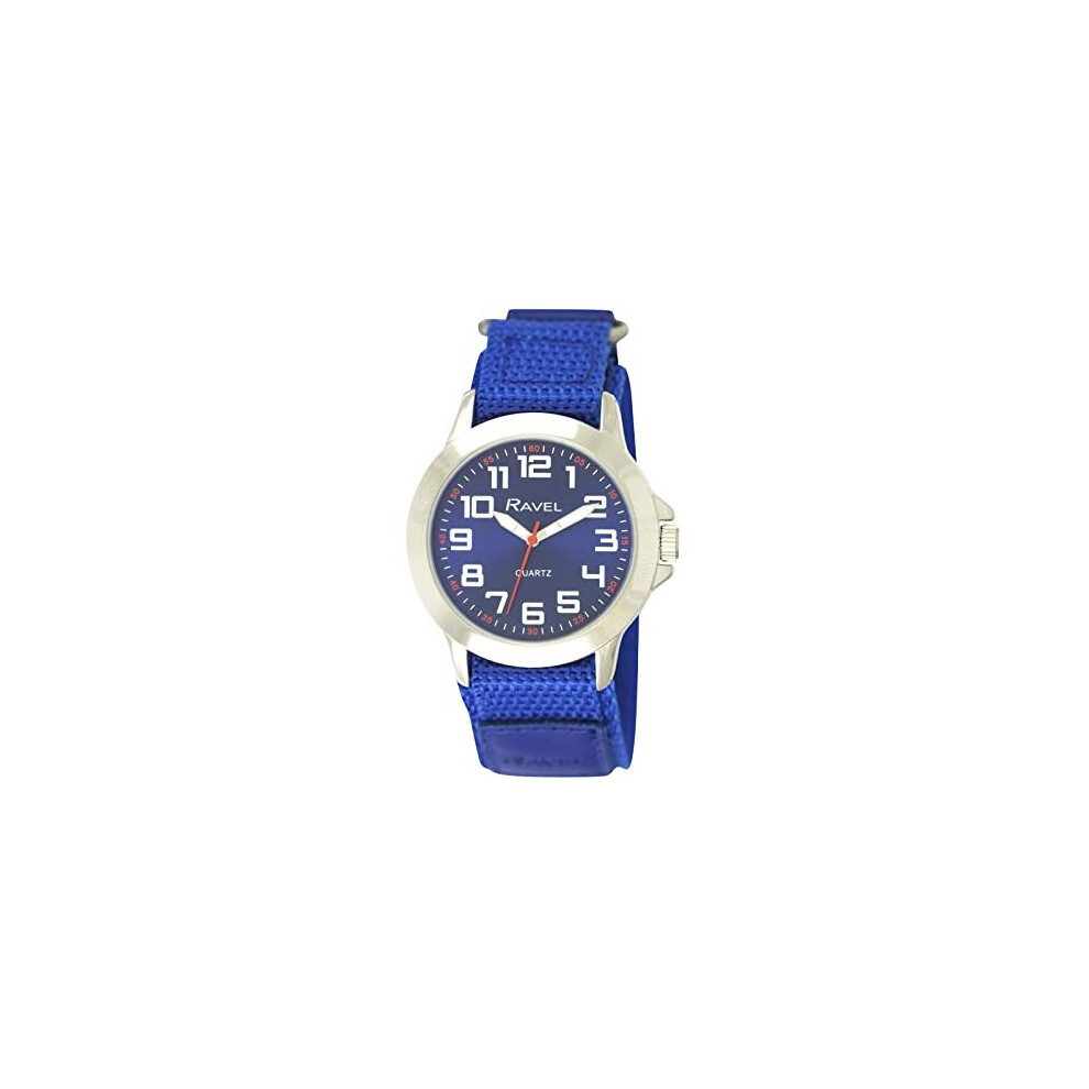 Ravel - Men's Modern Workwear Watch with Easy-Fasten Strap - Blue