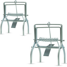 (Pack of 2) Mole Vole Claw Scissor Traps Heavy Duty Professional Quick Traps Kill Fast Metal