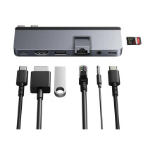 HyperDrive DUO Pro - Docking station - USB-C x 2 - HDMI, USB4 - GigE - for Apple MacBook Air (Early 2020, Late 2018, Mid