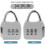 Mini Combination Padlocks, 4pcs Small Zipper Locks with 3 Digits 2