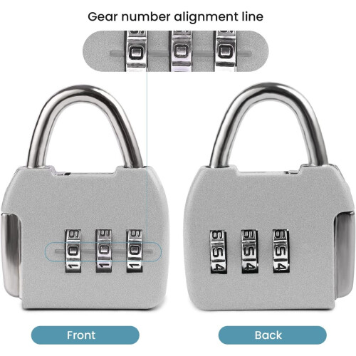 Mini Combination Padlocks, 4pcs Small Zipper Locks with 3 Digits 1