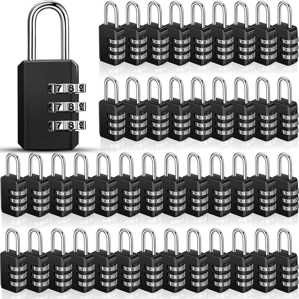 50 Pieces Small Combination Lock 3 Digit Combination Lock Small Padlock