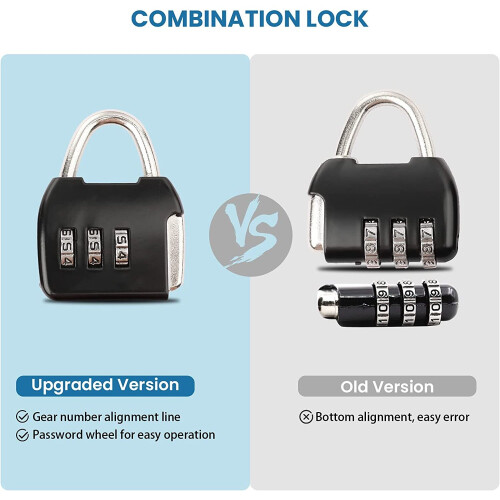 Mini Combination Padlocks, 4pcs Small Zipper Locks with 3 Digits 2