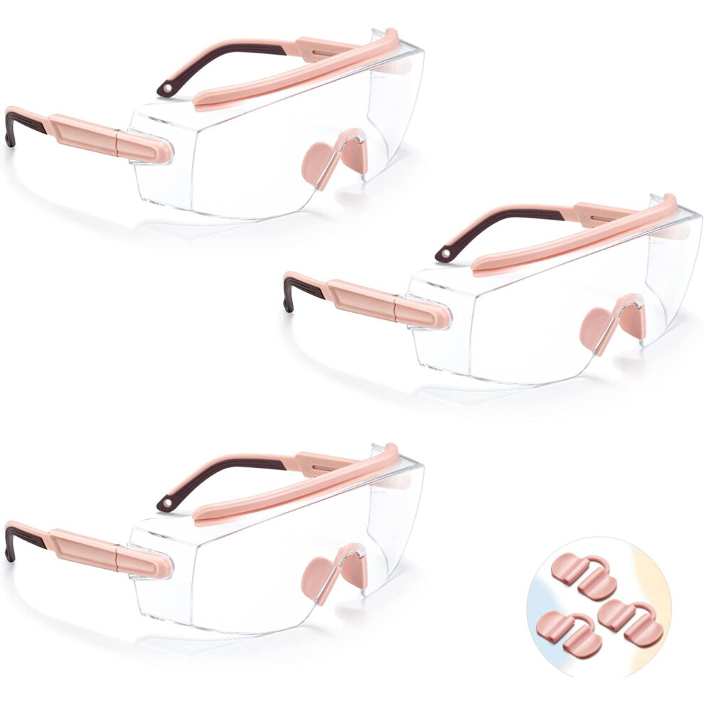 3 Pack Anti Fog Safety Goggles Over Glasses With Adjustable Frame, Impact Resistance Protective Eyewear 715279388864
