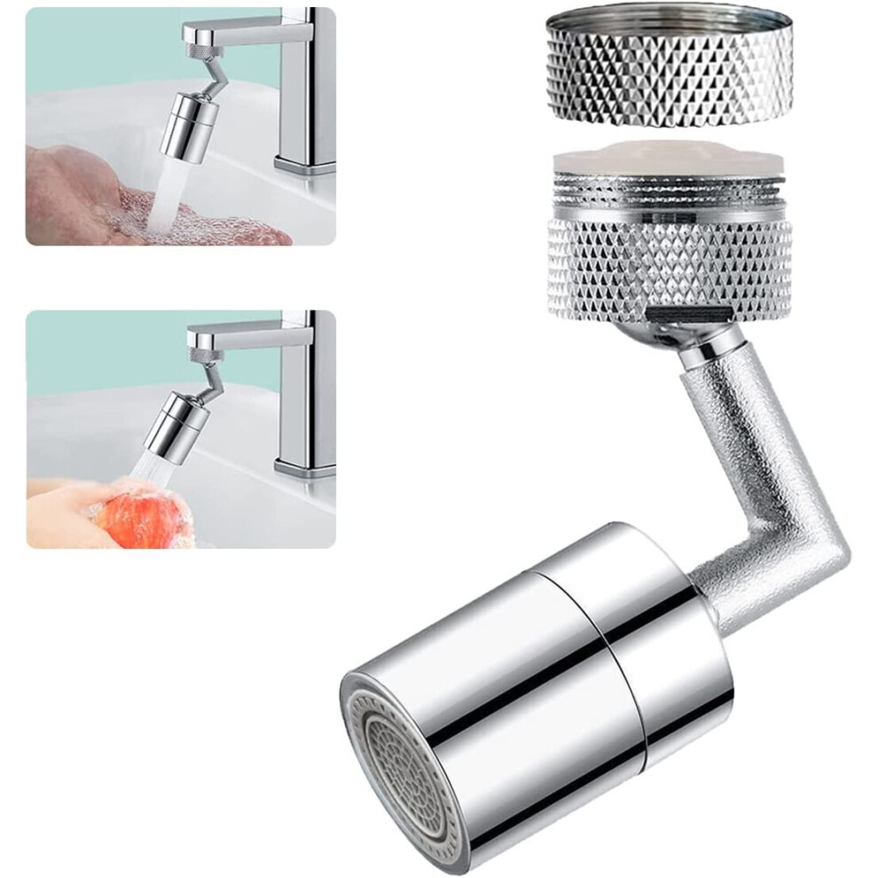 Faucet Aerator, Dual-Function Kitchen Faucet Extender 720 Degree Angle Swivel Faucet Sprayer Attachment, Water Saving Bathroom Splash Filter Fauc 781238423389