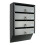 Rottner 4-Compartment Apartment Mailbox with Cylinder Lock, Wall-Mount, Silver/Black 1
