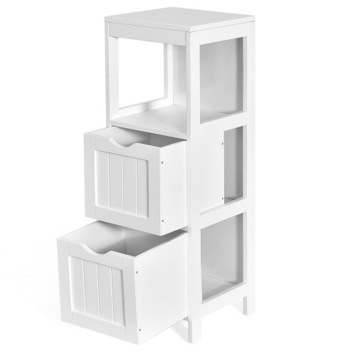 Costway Bathroom Floor Cabinet Multifunctional Side Storage Cabinet Simple