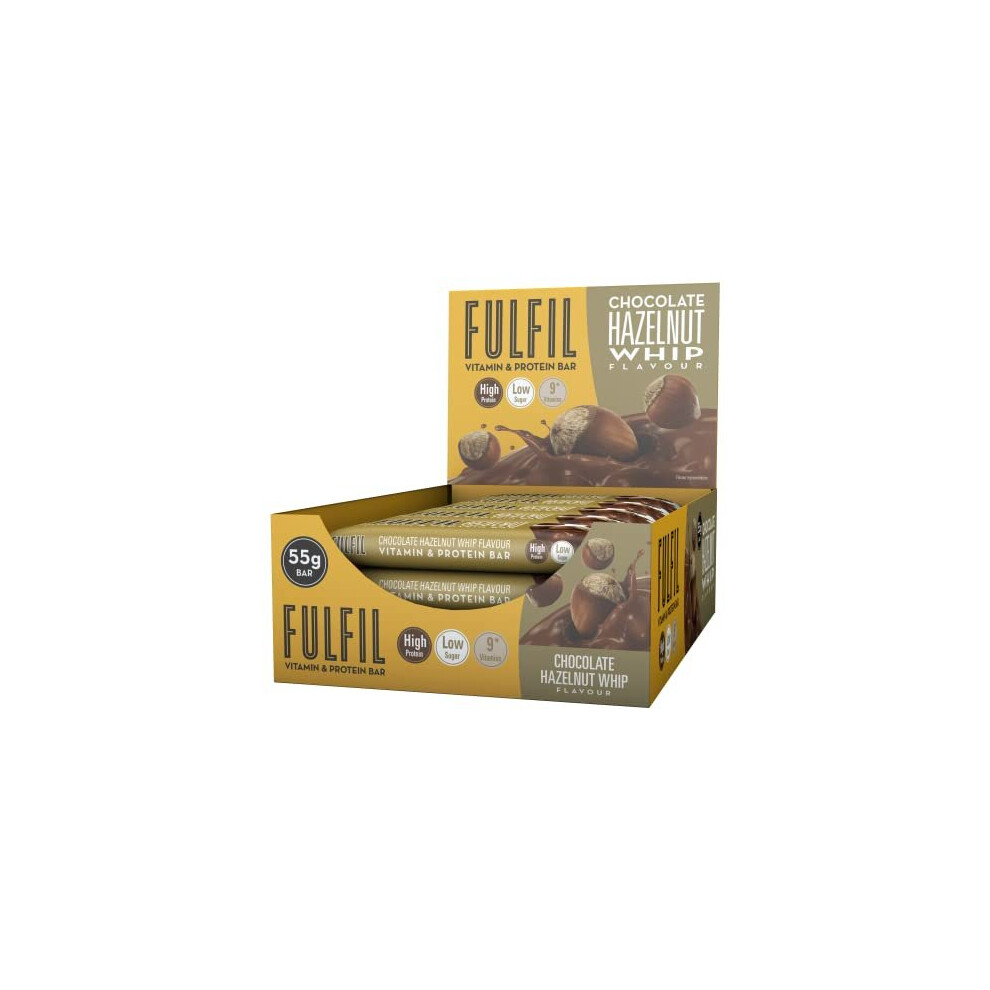 FULFIL Vitamin and 20g High Protein Bar, 15 x 55g - Chocolate Hazelnut Whip Flavour 