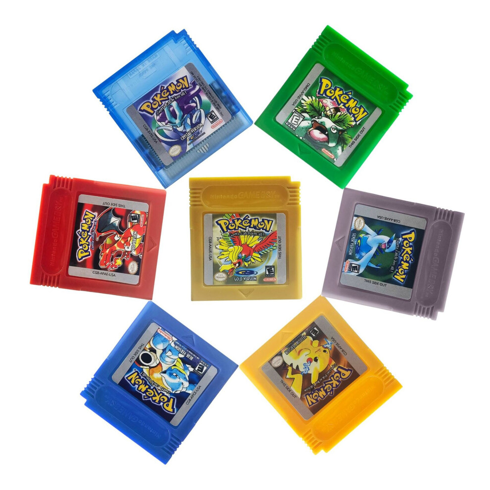 (7PCS) POKEMON GAME Series For Nintendo GB GBC Game Card Classic