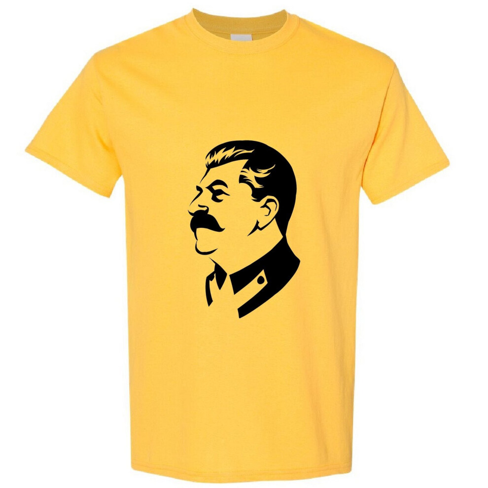 (Yellow, 3XL) Joseph Stalin Soviet Union Russia USSR Socialist Communist Men T Shirt Tee Top