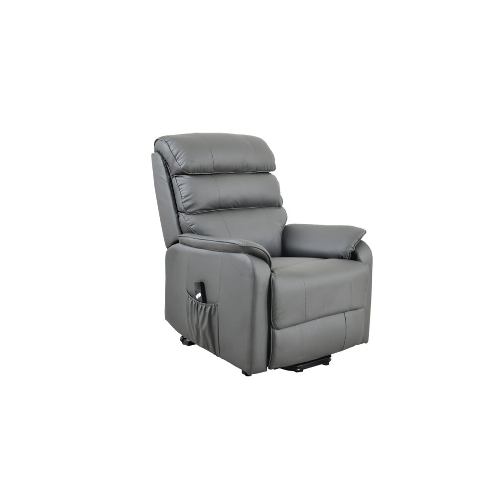 (Grey) Rise and Recline Power Electric Lift Chair Armchair Bonded Leather