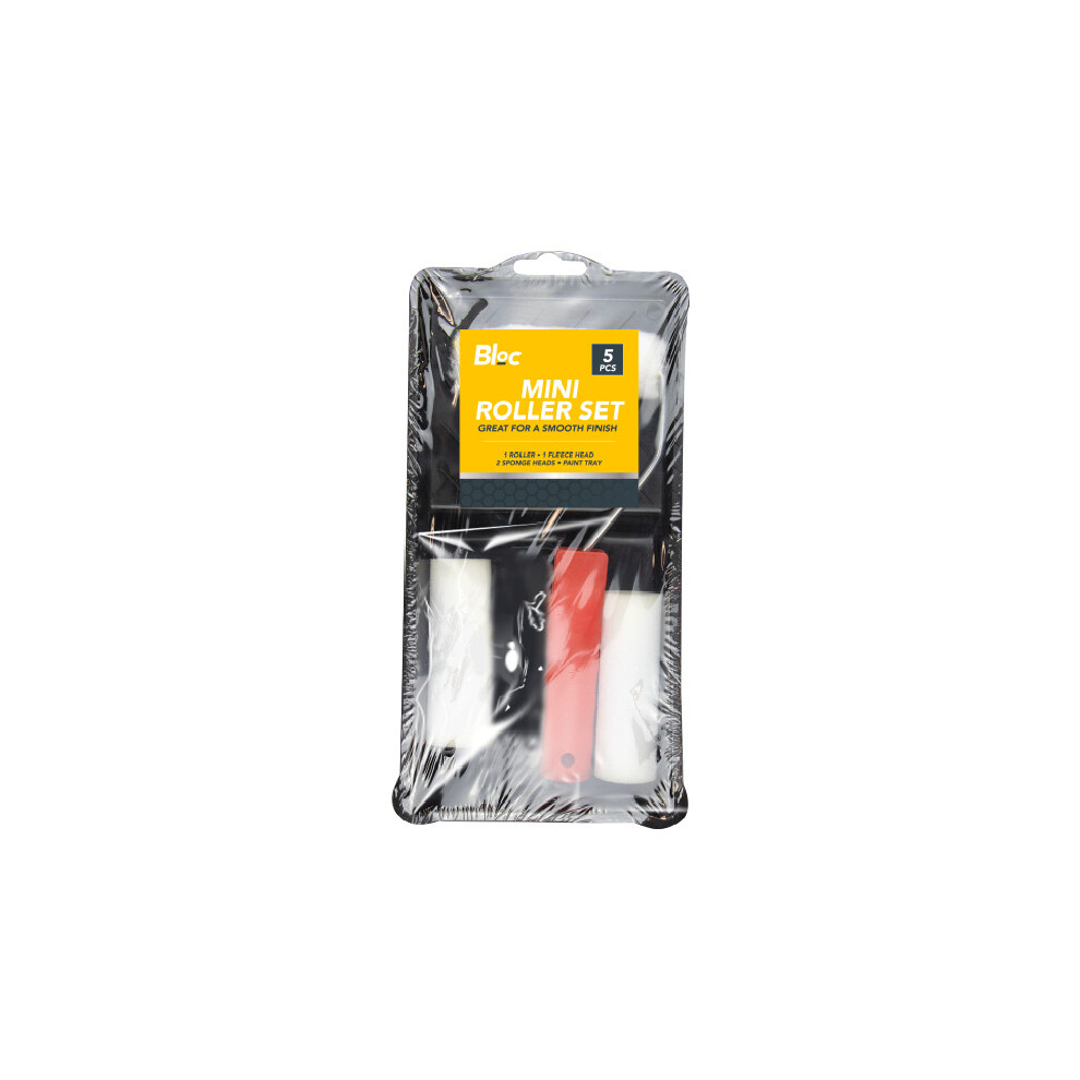 Small Paint Roller Set 5 Piece Touch Up Kit Mini Sleeve Handle Tray Rollers 