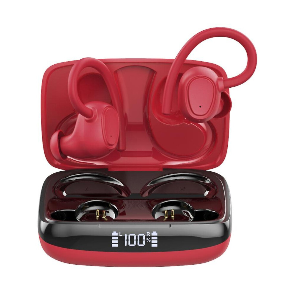 (Red) Wireless Earbuds Bluetooth Headphones Noise Cancelling Stereo Earphones Red 768611137644
