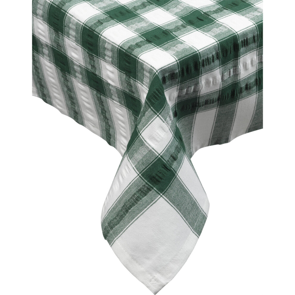 (Dark Green, 50" x 90") Downview Seersucker Check Cotton Tablecloths