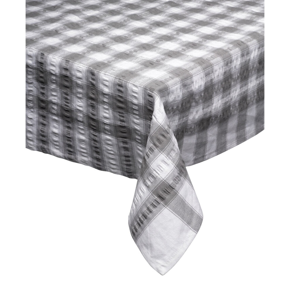 (Grey, 50" x 50") Downview Seersucker Check Cotton Tablecloths