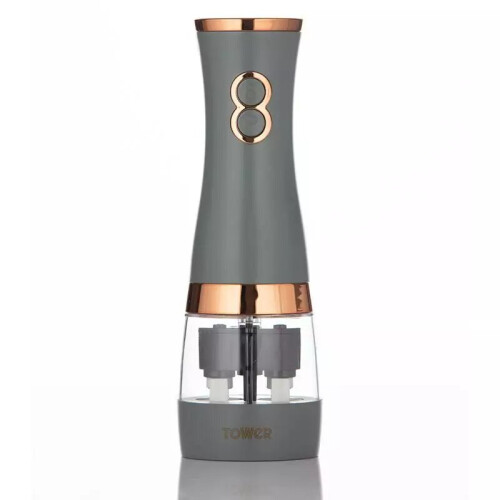 Tower Tower T847004GRY Salt & Pepper Mill, Ceramic Grey and Rose Gold