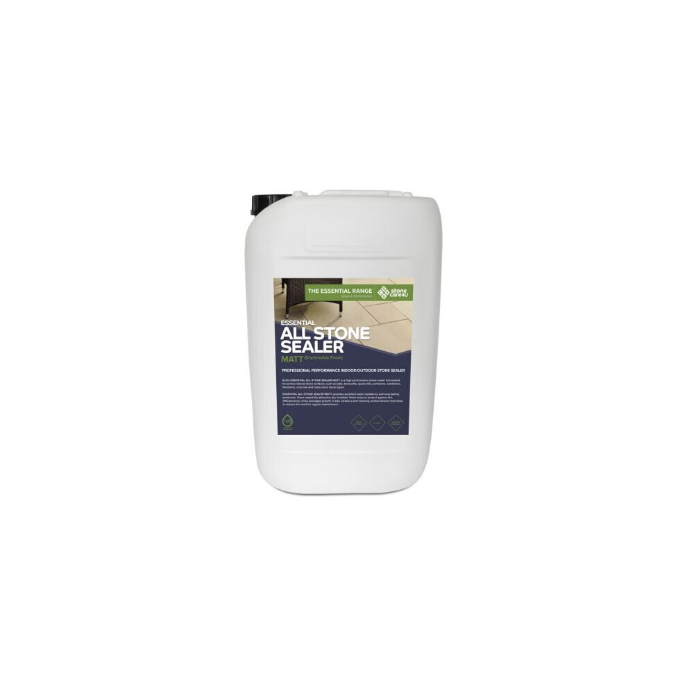 (25 Litres) Natural Stone Patio Driveway Floor Sealer Invisible 'Dry' Finish For Sandstone Limestone Travertine Paving