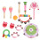 (Pink) Wooden Musical Rhythm Percussion Instruments Set 1