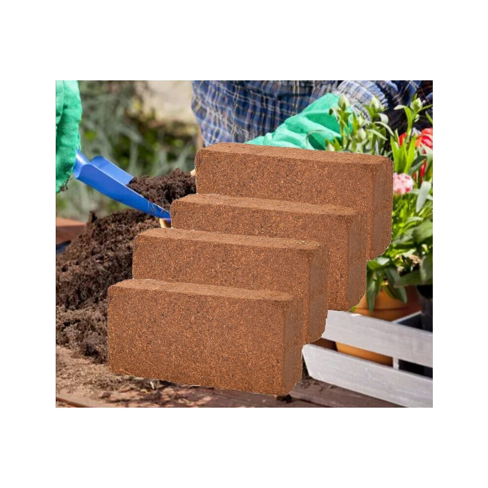 4 Coco Peat Bricks Compost Block 10L Coconut Potting Fibre Compressed