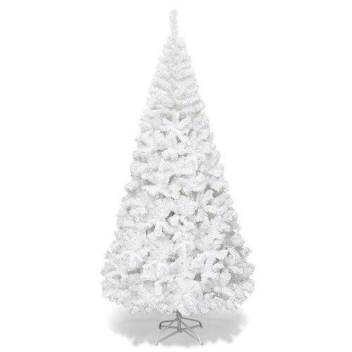 Costway 5 FT White Artificial Christmas Tree Xmas Pine Tree w/Solid Metal Legs