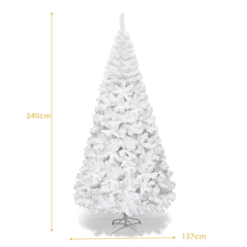 Costway 5 FT White Artificial Christmas Tree Xmas Pine Tree w/Solid Metal Legs 1