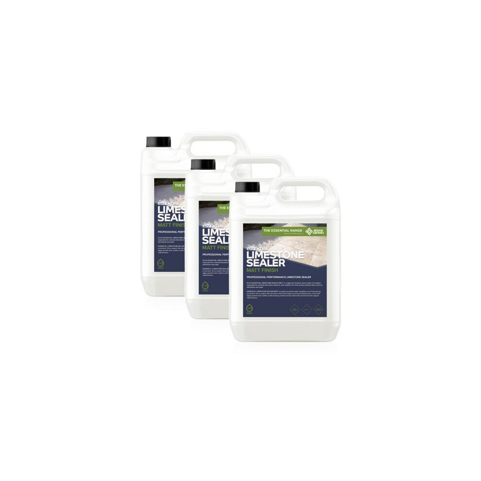(3 x 5 Litres) Limestone Paving Patio Sealer Invisible Dry Finish To Protect Slabs & Pointing
