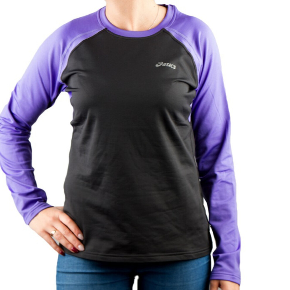 Asics Women's Winter Jersey (Size L) Purple And Black Long Sleeve Top - New