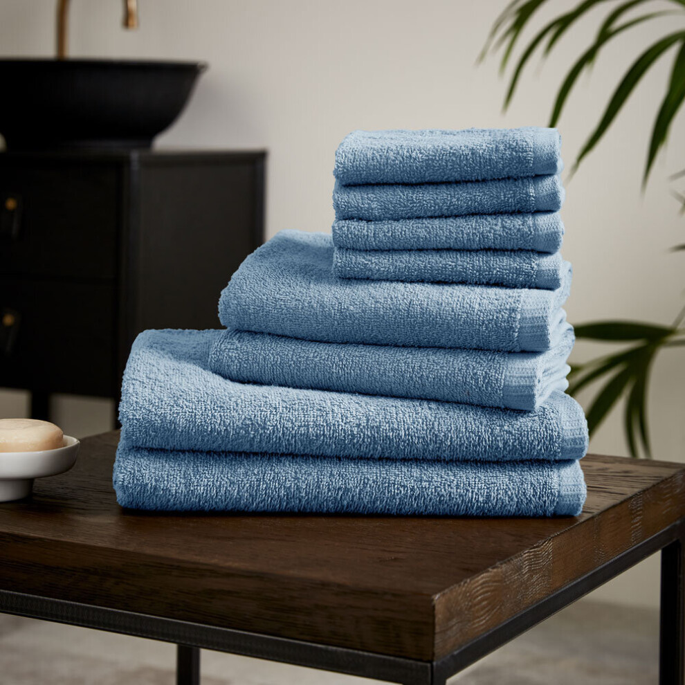 Catherine Lansfield  Blue Quick Dry Cotton 8 Piece Towel Set in Size 8 Piece To, Sports Direct - Image 12