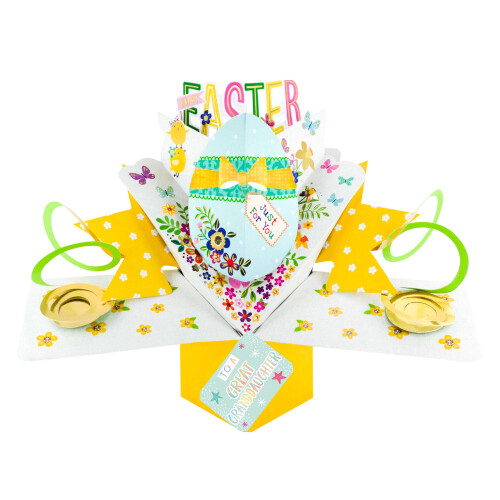 Easter Card For A Granddaughter Happy Easter Decorated Egg Pop Up Easter Card