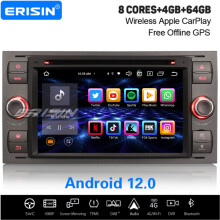 64GB 8-Core Android 12 Car Stereo Ford Focus Mondeo Kuga Fusion S-Max Fiesta DAB+ Satnav CarPlay WiFi