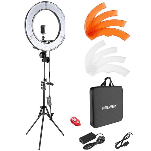 Neewer Neewer Ring Light Kit:18"/48cm Outer 55W 5500K Dimmable LED Ring Light