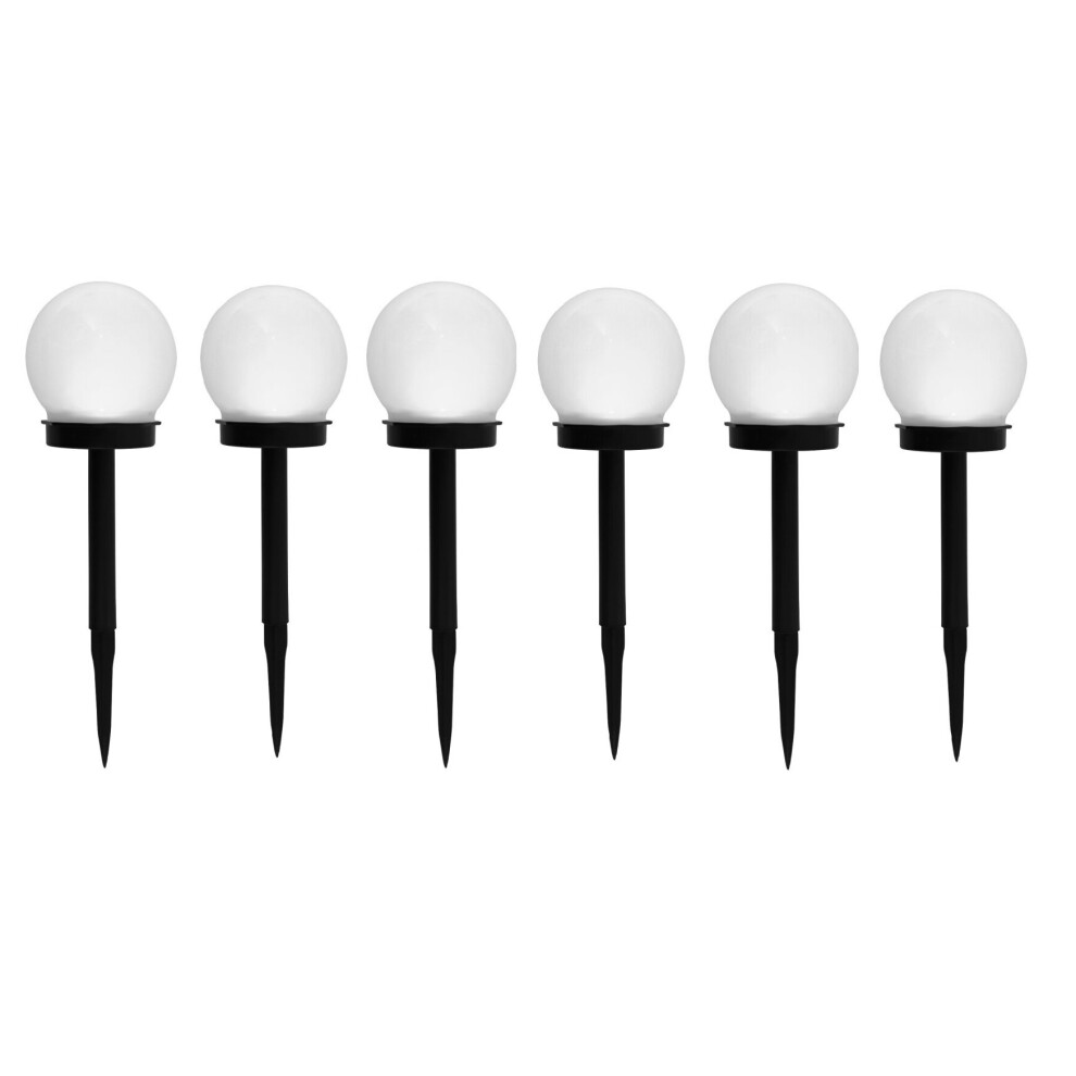 6X Solar Round Ball Globe Led Garden Path Ground Lights Stake Lighting White/Black/Light