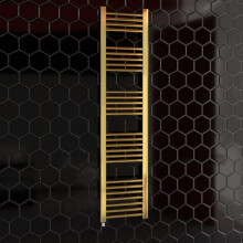 (500 x 1600 mm (h)) 500mm Wide Gold Electric Bathroom Towel Rail Radiator With Manual Electric Element UK Pre-Filled