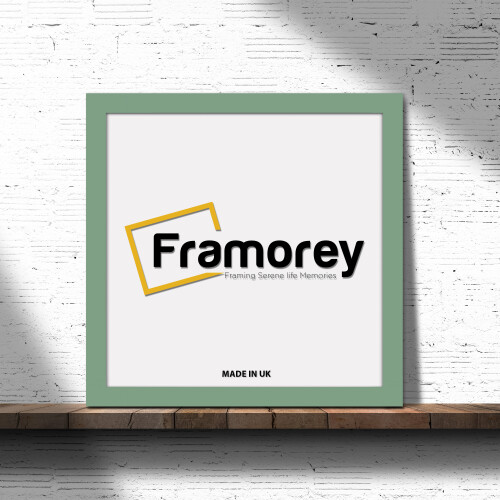 (60x60 CM) Square Size Green Picture Frame Wall Art Frames Flat Wooden Effect Poster Frame