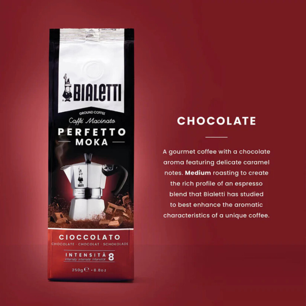 Bialetti Perfetto Moka Chocolate Italian Coffee (Ground) - 250G