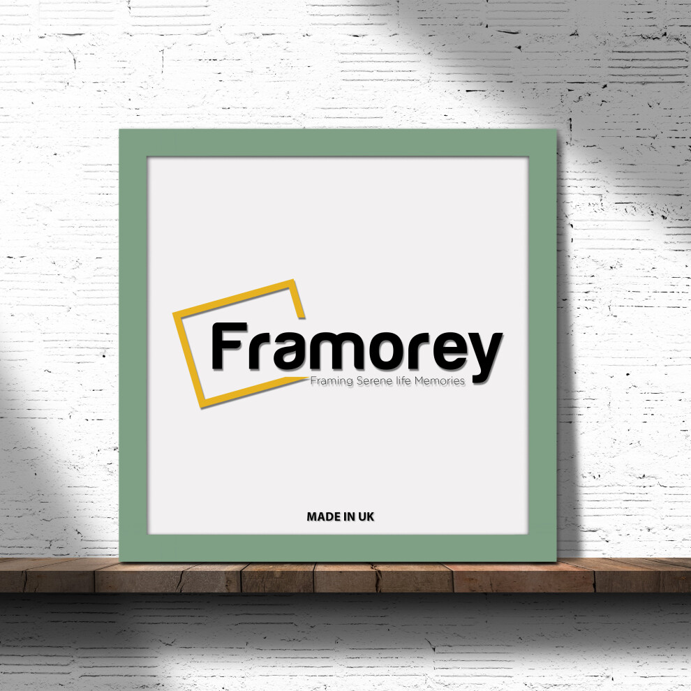 (30x30 CM) Square Size Green Picture Frame Wall Art Frames Flat Wooden Effect Poster Frame